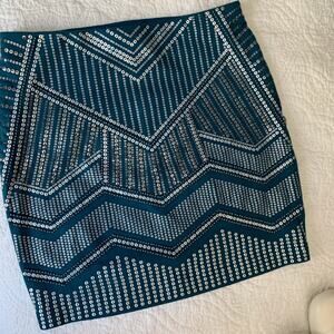 NWT Express embellished studded teal skirt XS